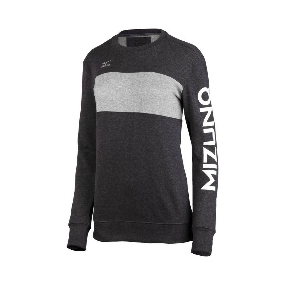 Womens Mizuno Retro Crew Volleyball Sweatshirt Grey Philippines (TSMGAN845)